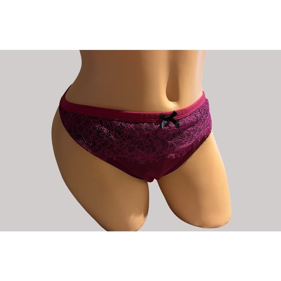 Lane Bryant Cacique Lace & Mesh String Bikini Panty 22/24 - Picture 1 of 2